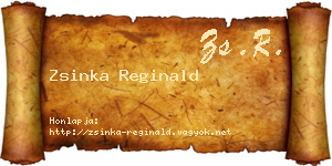 Zsinka Reginald névjegykártya